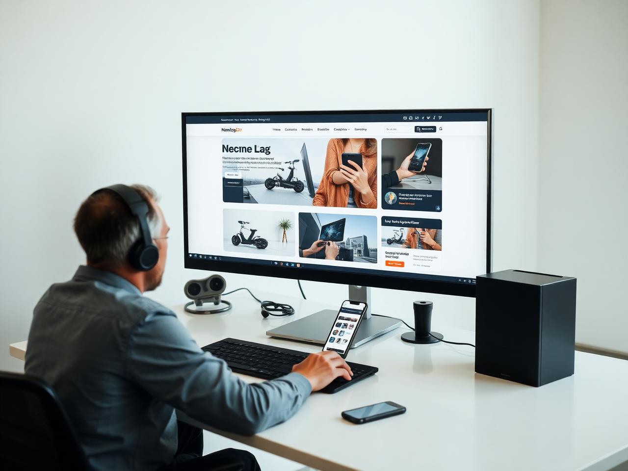 Moderne Unternehmenswebsite auf Desktop und Smartphone